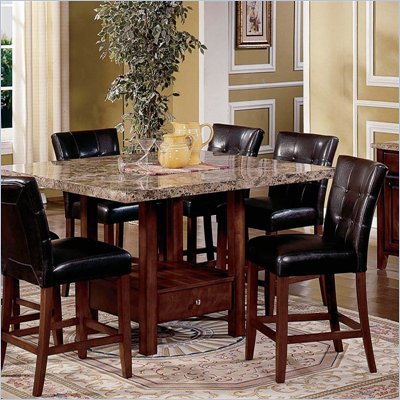 Steve Silver Company Montibello Marble Top 5 Piece Dining Set (Free Chair Included)