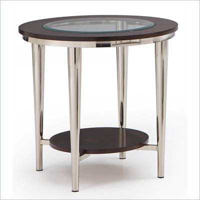 Steve Silver Company Norton 23 Inch Round Glass Top End Table