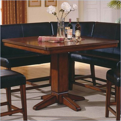 Steve Silver Company Plato Sectional Counter Height Pedestal Table in Rich Cherry Finish