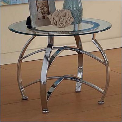 Steve Silver Company Reno Round Glass End Table