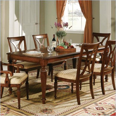 Steve Silver Company Ridgedale Formal Dining Table With 18" Leaf in Rich Cherry Finish