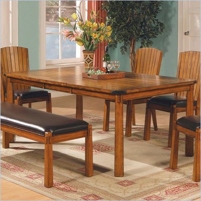 Steve Silver Spruce Casual Dining Table in Warm Oak Finish