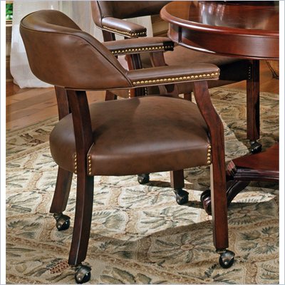 Steve Silver Company Tournament Box Seat Arm Chair with Casters