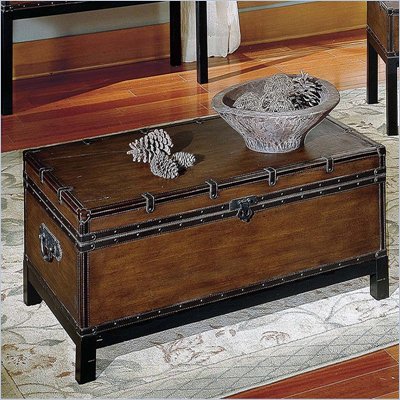 Steve Silver Company Voyage Trunk Coffee Table in Antique Cherry/Brown