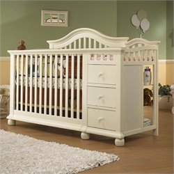 Sorelle Cape Cod 4-in-1 Convertible Crib & Changer Combo in French White