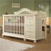 Sorelle Cape Cod 4-in-1 Convertible Crib & Changer Combo in French White