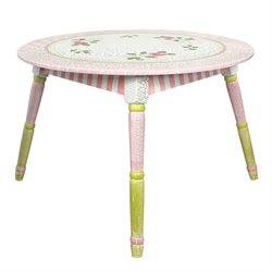 Teamson Kids Hand Painted Kids Table in Pink Crackle Finish