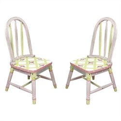 Teamson Kids Hand Painted Kids Chair Set in Pink Crackle Finish