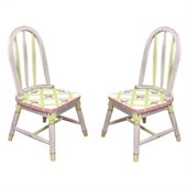 Teamson Kids Hand Painted Kids Chair Set in Pink Crackle Finish
