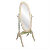Teamson Kids Hand Painted Girl's Standing Mirror in Crackle Finish