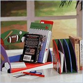 Teamson Kids Desktop Decor 3 Piece Set Hand Painted Sports Book Ends and Shelf