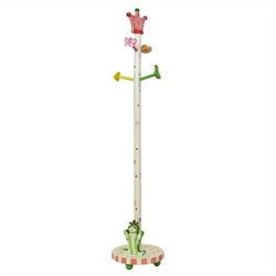 Teamson Kids Princess & Frog Crown Hand Painted Standing Coat Rack