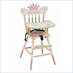 Teamson Kids Sunny Safari Hand Painted Princess Wood Baby High Chair