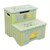 Teamson Kids Safari Hand Painted Crackle Finish Kids Step Stool