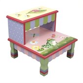 Teamson Kids Magic Garden Hand Painted Kids Step Stool