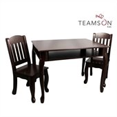 Teamson Kids Windsor Rectangular Hand Painted Kids Table and 2 Chairs Set in Espresso