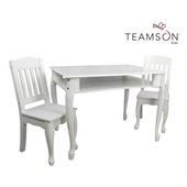 Teamson Kids Windsor Rectangular Hand Painted Kids Table and Chairs Set in White