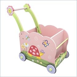 Teamson Kids Garden Hand Painted Push Cart