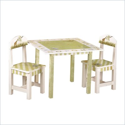 Teamson Kids Alphabet Hand Painted Kids Table with Alphabet & Animals