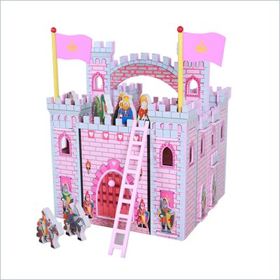 Teamson Kids Hand Carry Castle with Figurines in Pink
