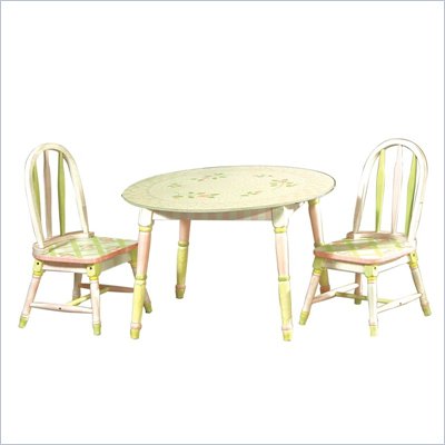 Teamson Kids Hand Painted Kids Chair Set in Pink Crackle Finish