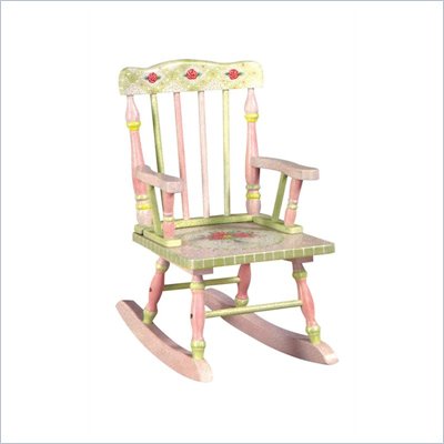 Teamson Kids Hand Painted Girl's Rocker in Crackle Finish