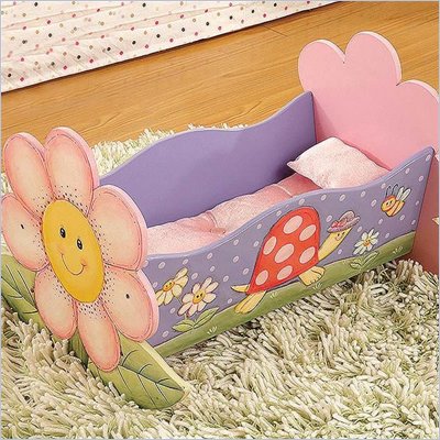 Teamson Kids Magic Garden Rocking Doll Furniture Bed