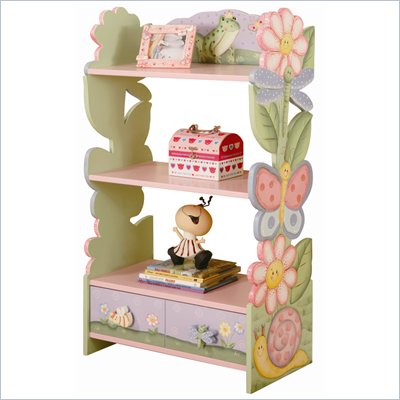 Teamson Kids Magic Garden Hand Painted Kids Book Shelf
