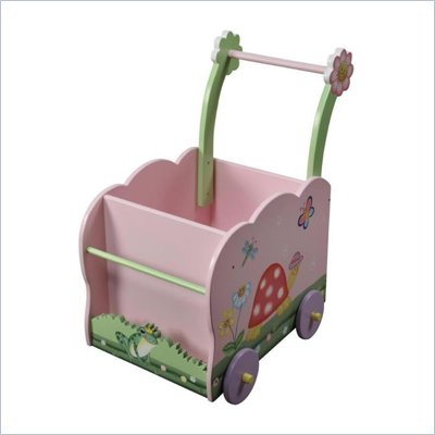 Teamson Kids Garden Hand Painted Push Cart