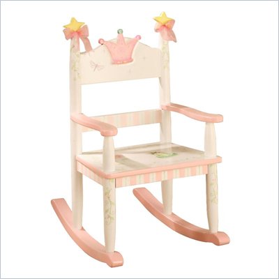 Teamson Kids Princess & Frog Crown Hand Painted Kids Rocker