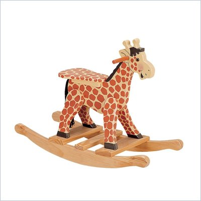 Teamson Kids Safari Hand Painted Giraffe Themed Kids Rocking Chair