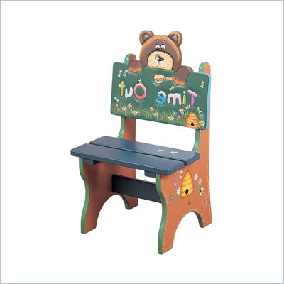 Teamson Kids Safari Hand Made & Painted Bear Themed Kids Time Out Chair
