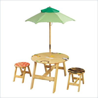 Teamson Kids Sunny Safari Outdoor Table and 2 Chairs Set