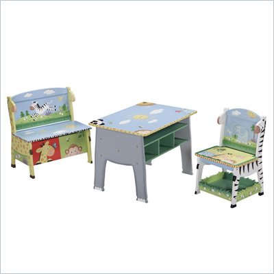 Teamson Kids Sunny Safari Hand Painted Table Set