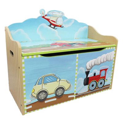 Teamson Kids Transportation Hand Painted Toy Chest