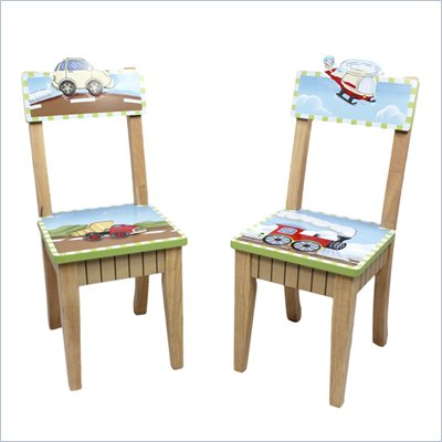 Teamson Kids Transportation Hand Painted Chairs (Set of 2)