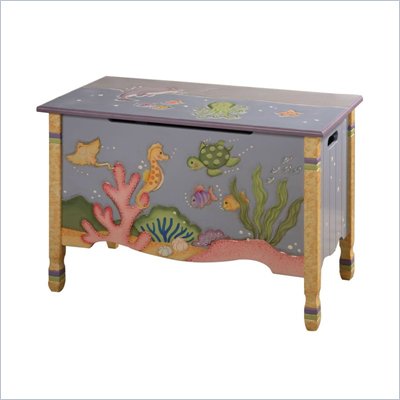 Teamson Kids Under the Sea Hand Painted Kids Toy Chest/Box