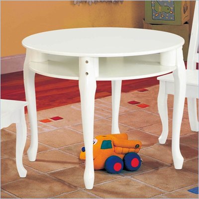 Teamson Kids Windsor Round Hand Painted Kids Table and Chairs Set in White