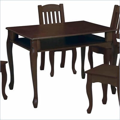 Teamson Kids Windsor Rectangular Hand Painted Kids Table and 2 Chairs Set in Espresso
