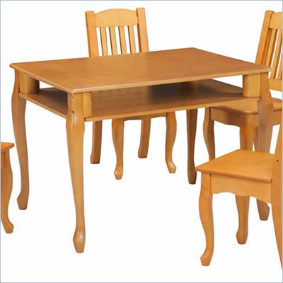 Teamson Kids Windsor Rectangular Hand Painted Kids Table and Chairs Set in Honey