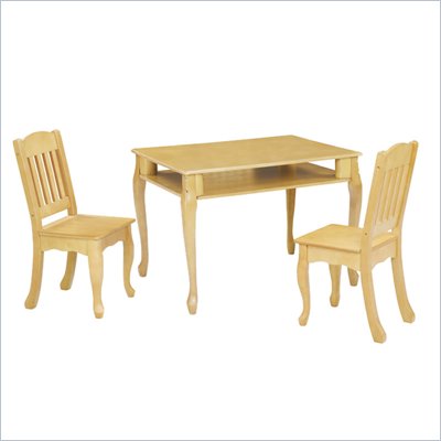 Teamson Kids Windsor Rectangle Table and Chairs Set in Natural