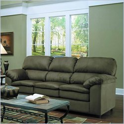 Simmons Upholstery Fine Suede Sofa in Fern