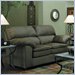 Simmons Upholstery Fine Suede Loveseat in Fern
