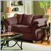 Simmons Upholstery Flat Suede Loveseat in Truffle