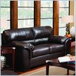 Simmons Upholstery London Bonded Leather Loveseat in Walnut
