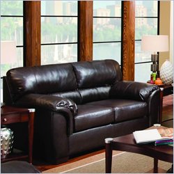 Simmons Upholstery London Bonded Leather Loveseat in Walnut