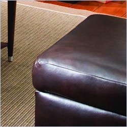 Simmons Upholstery London Rectangular Bonded Leather Ottoman in Walnut
