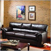 Simmons Upholstery London Bonded Leather Full Sleeper Sofa in Walnut