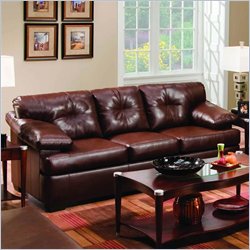 Simmons Upholstery Paris Leather Sofa in Walnut