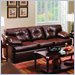 Simmons Upholstery Paris Leather Sofa in Walnut
